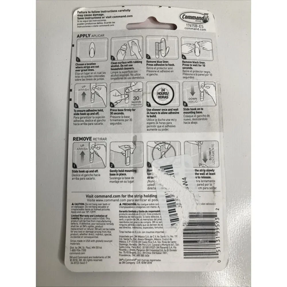 Command Bath Replacement Strips, Medium and Large Water-Resistant Adhesive Strip